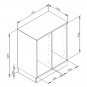 qickly® Schrank, 2 OH. 1 Tür, 8 kleine Ergo Tray Boxen, B/H/T: 70,1x74,3x42,6 cm 